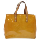 LOUIS VUITTON Monogram Vernis Reade PM Hand Bag Beige M91334 LV Auth 118318-13