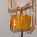 LOUIS VUITTON Monogram Vernis Reade PM Hand Bag Beige M91334 LV Auth 118318-21