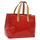 LOUIS VUITTON Monogram Vernis Reade PM Hand Bag Red Rouge M91088 LV Auth 118324-1