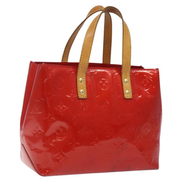 LOUIS VUITTON Monogram Vernis Reade PM Hand Bag Red Rouge M91088 LV Auth 118324