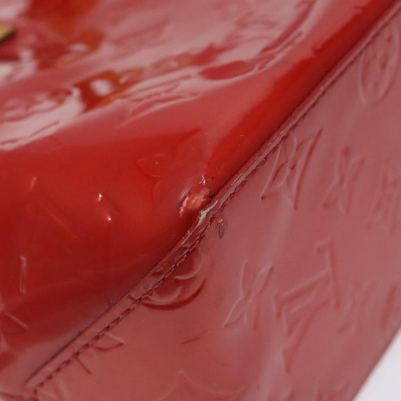 LOUIS VUITTON Monogram Vernis Reade PM Hand Bag Red Rouge M91088 LV Auth 118324