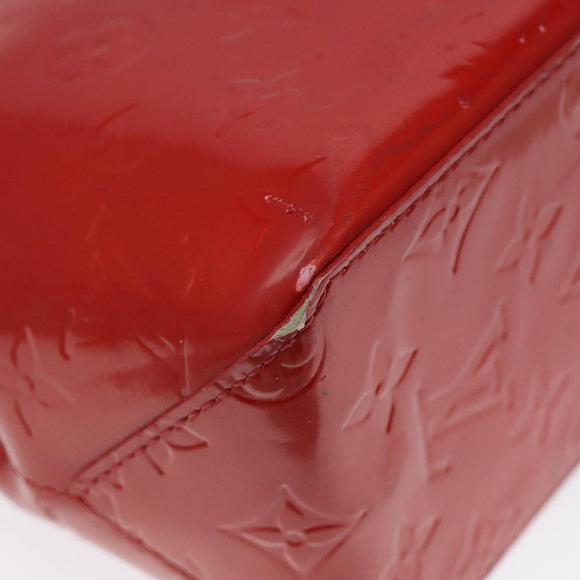 LOUIS VUITTON Monogram Vernis Reade PM Hand Bag Red Rouge M91088 LV Auth 118324
