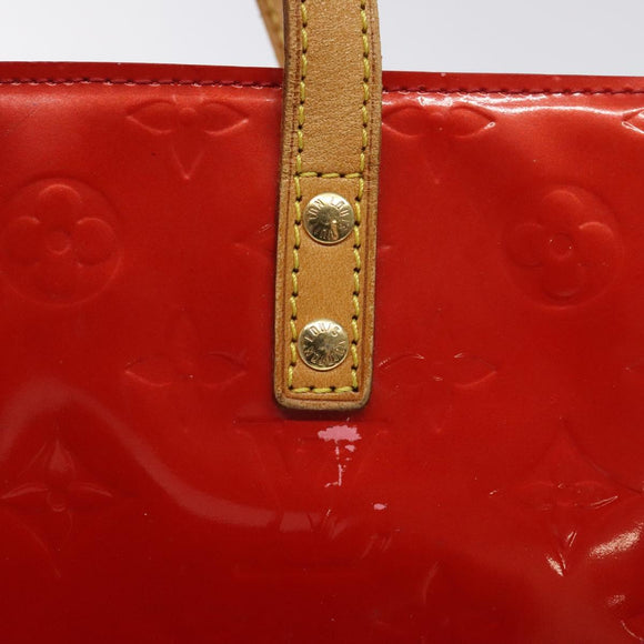 LOUIS VUITTON Monogram Vernis Reade PM Hand Bag Red Rouge M91088 LV Auth 118324