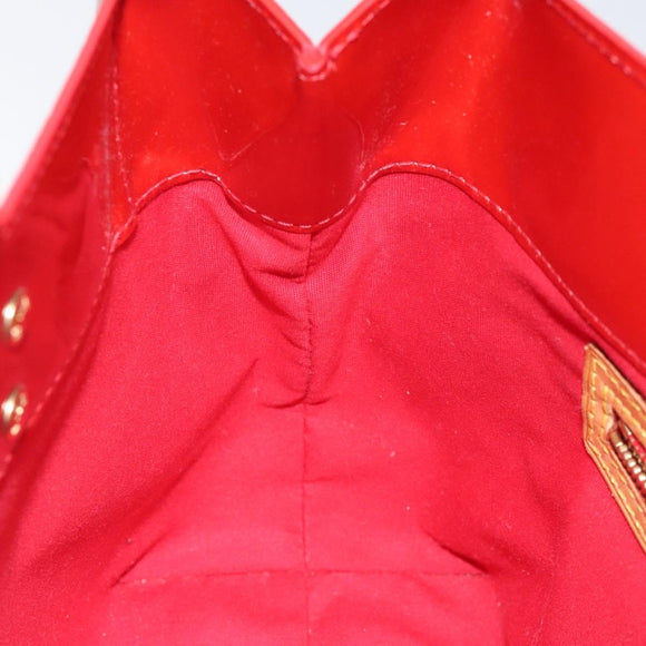 LOUIS VUITTON Monogram Vernis Reade PM Hand Bag Red Rouge M91088 LV Auth 118324