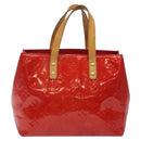 LOUIS VUITTON Monogram Vernis Reade PM Hand Bag Red Rouge M91088 LV Auth 118324-13