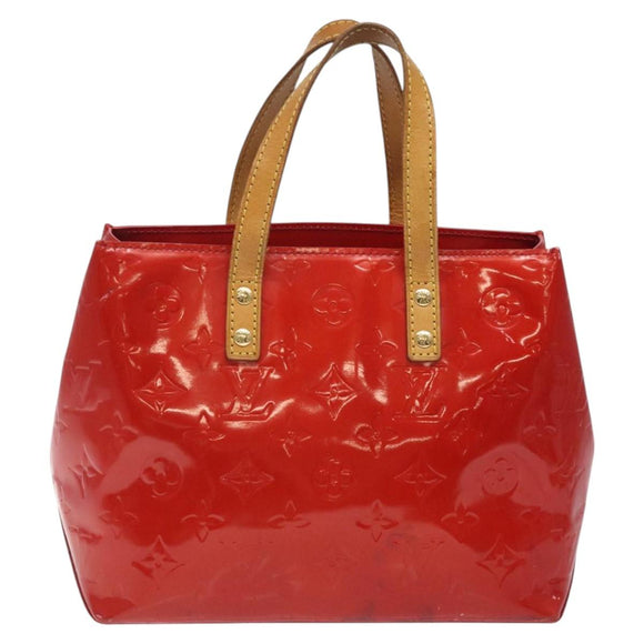 LOUIS VUITTON Monogram Vernis Reade PM Hand Bag Red Rouge M91088 LV Auth 118324
