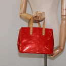 LOUIS VUITTON Monogram Vernis Reade PM Hand Bag Red Rouge M91088 LV Auth 118324-21