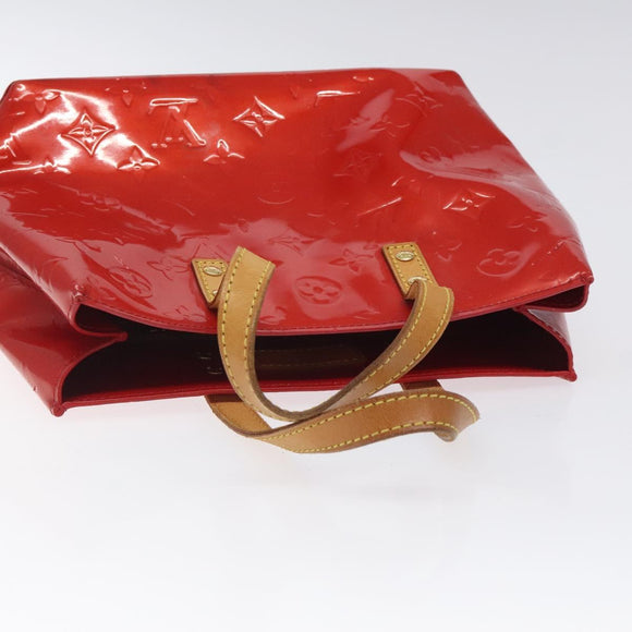 LOUIS VUITTON Monogram Vernis Reade PM Hand Bag Red Rouge M91088 LV Auth 118324