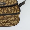 Christian Dior Trotter Canvas Shoulder Bag Brown Gold Auth 118335-14