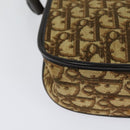 Christian Dior Trotter Canvas Shoulder Bag Brown Gold Auth 118335-15