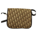 Christian Dior Trotter Canvas Shoulder Bag Brown Gold Auth 118335-2