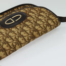 Christian Dior Trotter Canvas Shoulder Bag Brown Gold Auth 118335-6