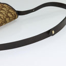 Christian Dior Trotter Canvas Shoulder Bag Brown Gold Auth 118335-7
