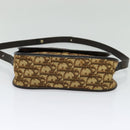 Christian Dior Trotter Canvas Shoulder Bag Brown Gold Auth 118335-5