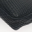 BALLY Chain Shoulder Bag Leather Navy Gold Auth 118337-16