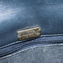 BALLY Chain Shoulder Bag Leather Navy Gold Auth 118337-19