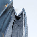 BALLY Chain Shoulder Bag Leather Navy Gold Auth 118337-20