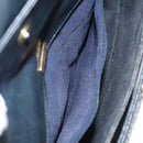 BALLY Chain Shoulder Bag Leather Navy Gold Auth 118337-12