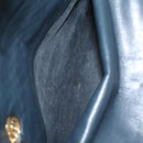 BALLY Chain Shoulder Bag Leather Navy Gold Auth 118337-23