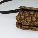 Christian Dior Trotter Canvas Shoulder Bag Brown Gold Auth 118343-9