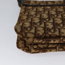 Christian Dior Trotter Canvas Shoulder Bag Brown Gold Auth 118343-15