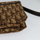 Christian Dior Trotter Canvas Shoulder Bag Brown Gold Auth 118343-16