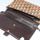 Christian Dior Trotter Canvas Shoulder Bag Brown Gold Auth 118343-10