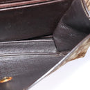 Christian Dior Trotter Canvas Shoulder Bag Brown Gold Auth 118343-18