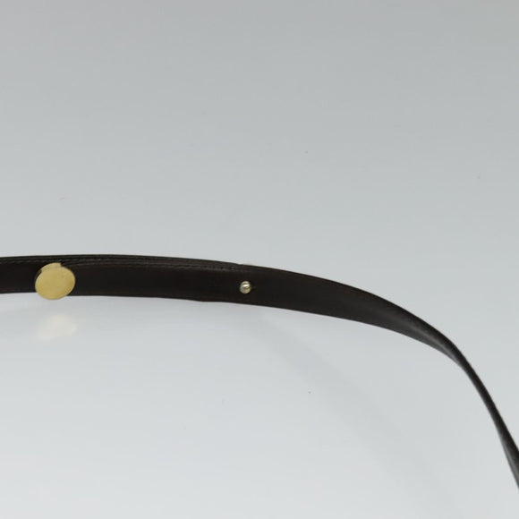 Christian Dior Trotter Canvas Shoulder Bag Brown Gold Auth 118343