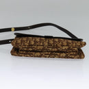Christian Dior Trotter Canvas Shoulder Bag Brown Gold Auth 118343-5