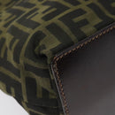 FENDI Zucca Canvas Hand Bag Black Brown Auth 118346-14