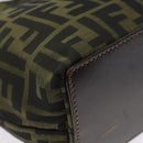 FENDI Zucca Canvas Hand Bag Black Brown Auth 118346-16