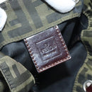 FENDI Zucca Canvas Hand Bag Black Brown Auth 118346-17
