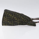 FENDI Zucca Canvas Hand Bag Black Brown Auth 118346-3
