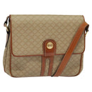 CELINE Macadam Canvas Shoulder Bag PVC Beige Gold Auth 118350-1