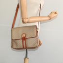 CELINE Macadam Canvas Shoulder Bag PVC Beige Gold Auth 118350-25