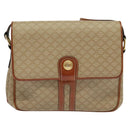 CELINE Macadam Canvas Shoulder Bag PVC Beige Gold Auth 118350-13