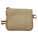 CELINE Macadam Canvas Shoulder Bag PVC Beige Gold Auth 118350-2