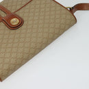 CELINE Macadam Canvas Shoulder Bag PVC Beige Gold Auth 118350-6