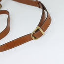 CELINE Macadam Canvas Shoulder Bag PVC Beige Gold Auth 118350-7