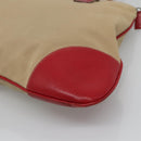 PRADA Hand Bag Canvas Beige Silver Auth 118360-16