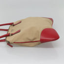 PRADA Hand Bag Canvas Beige Silver Auth 118360-3