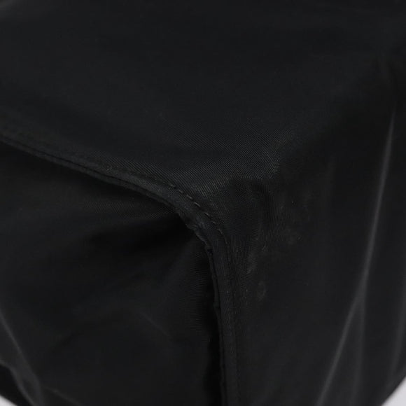 PRADA Hand Bag Nylon Black Gold Auth 118361