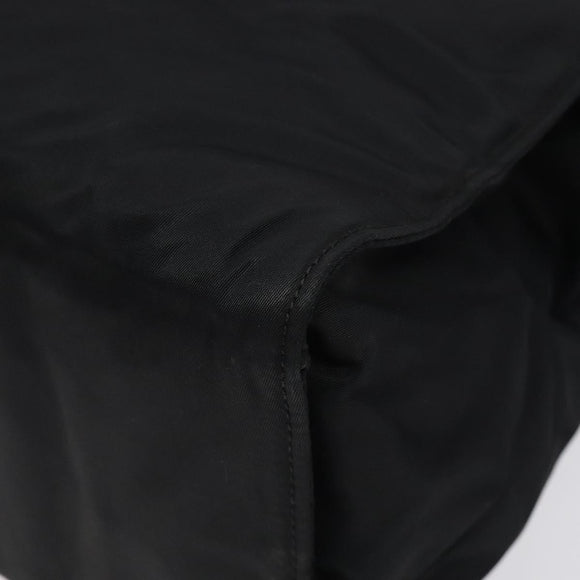 PRADA Hand Bag Nylon Black Gold Auth 118361