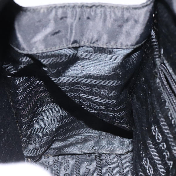 PRADA Hand Bag Nylon Black Gold Auth 118361