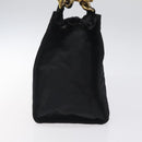 PRADA Hand Bag Nylon Black Gold Auth 118361-4