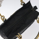 PRADA Hand Bag Nylon Black Gold Auth 118361-6