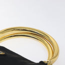 PRADA Hand Bag Nylon Black Gold Auth 118361-8