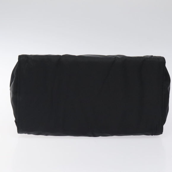 PRADA Hand Bag Nylon Black Gold Auth 118361