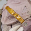 PRADA Hand Bag Nylon Pink Silver Auth 118365-26